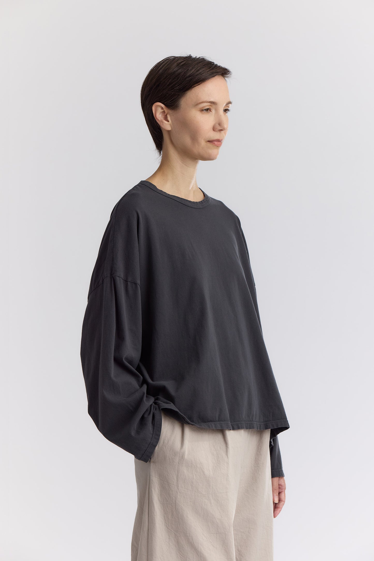 LOOSE L/S TEE / DK. GREY / OR-LT10