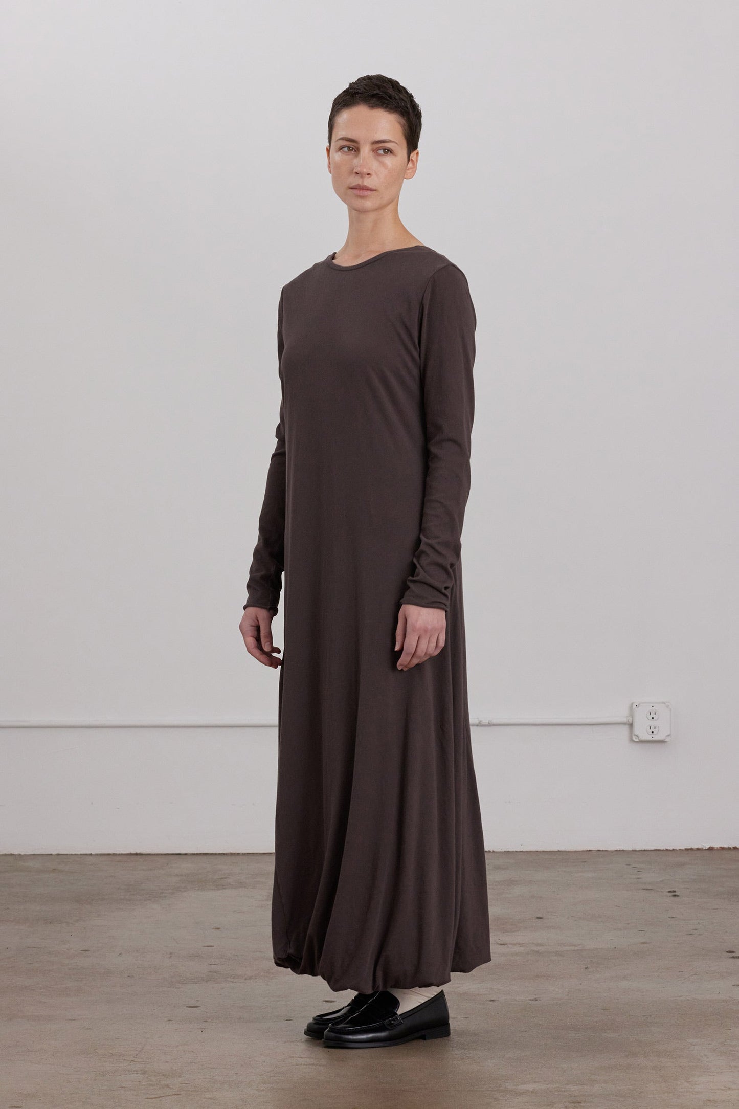 ORGANIC COTTON TWISTED DRESS / DK. PLUM