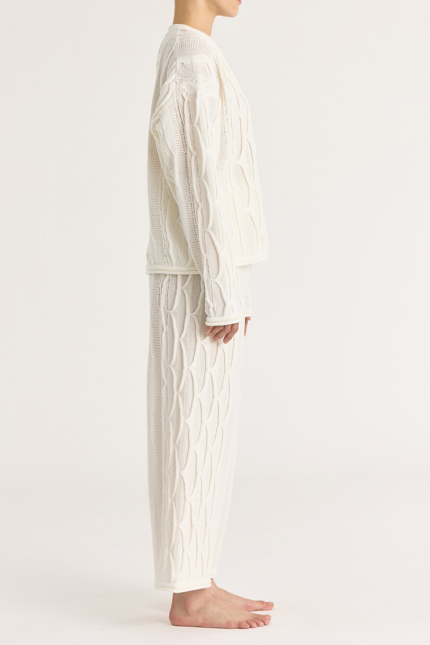 CABLE KNIT PANTS / IVORY / C-CBP25
