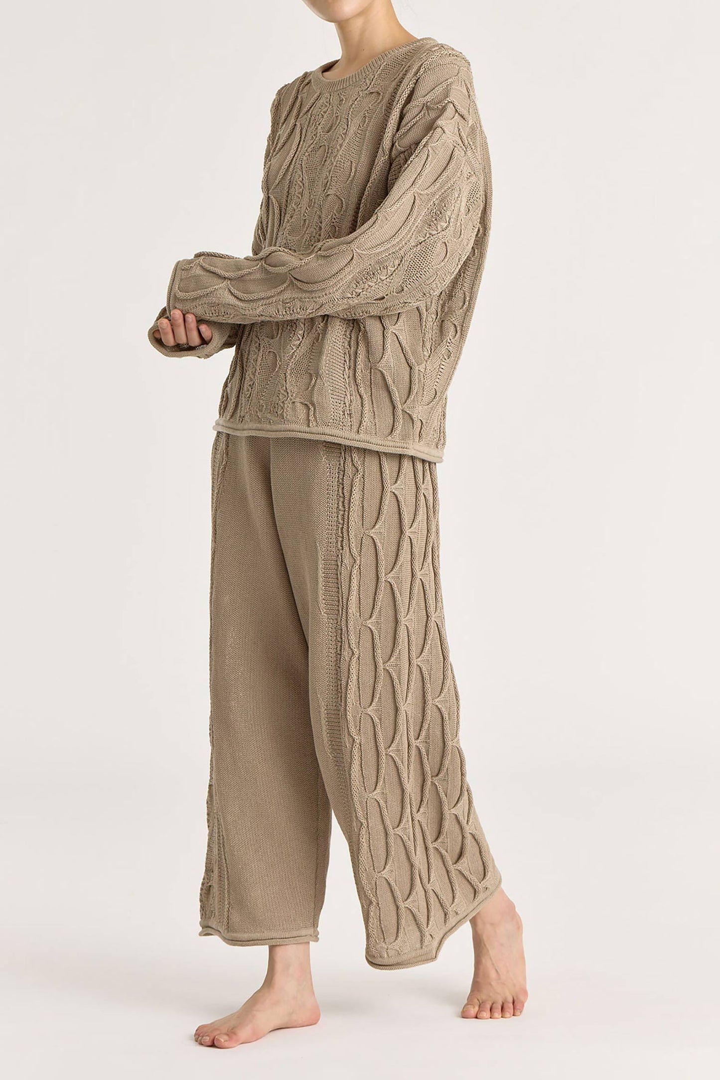 CABLE SUMMER KNIT / TAUPE / C-CBK10