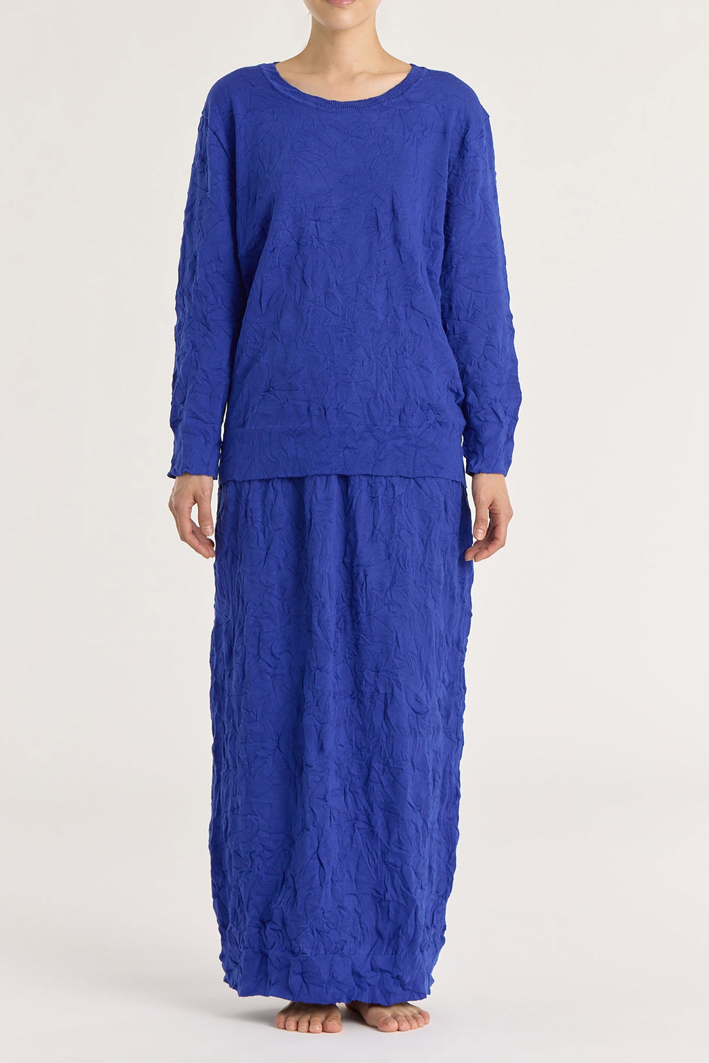 CRINKLED SUMMER KNIT / BLUE