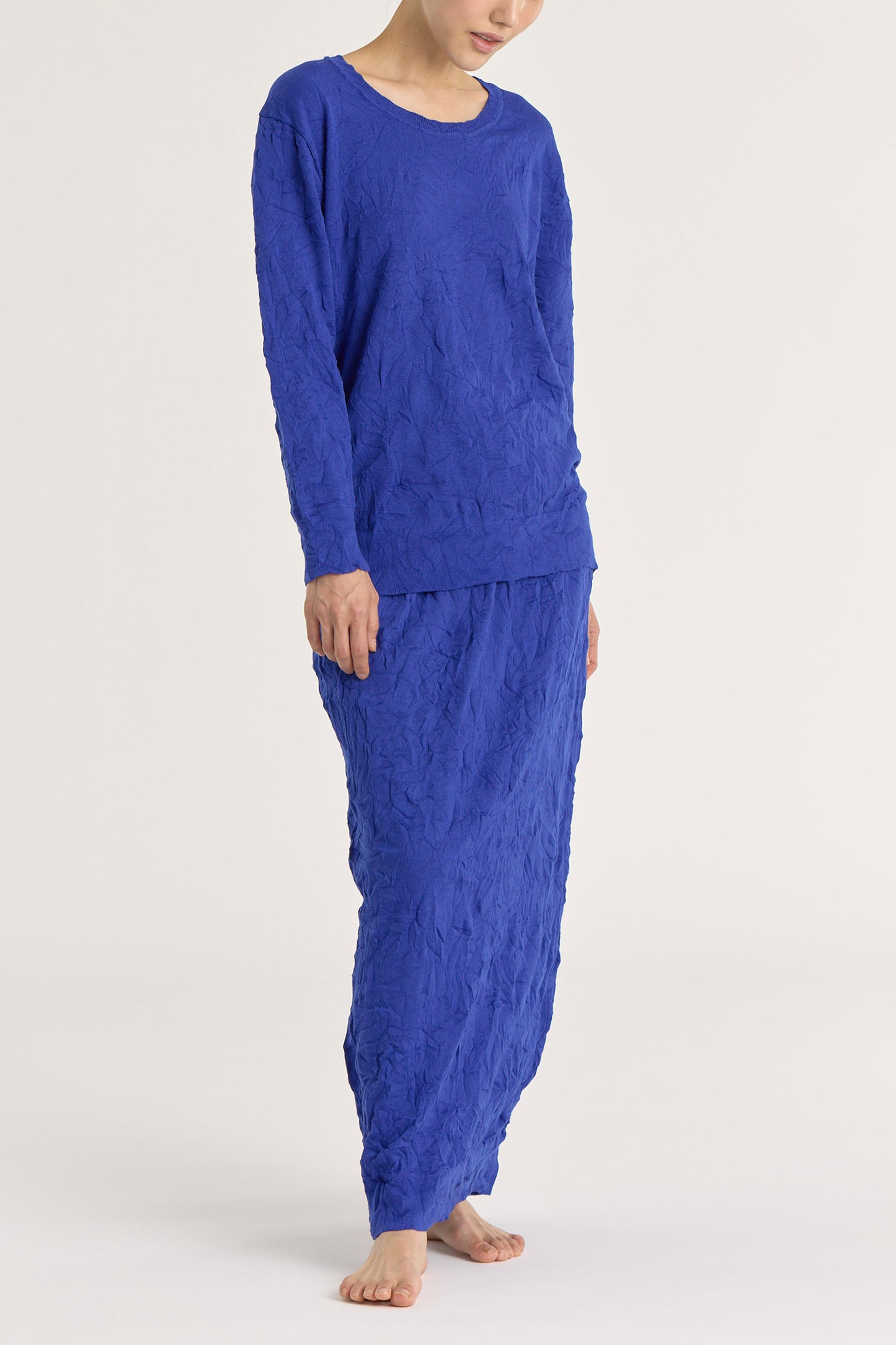 CRINKLED SUMMER KNIT / BLUE