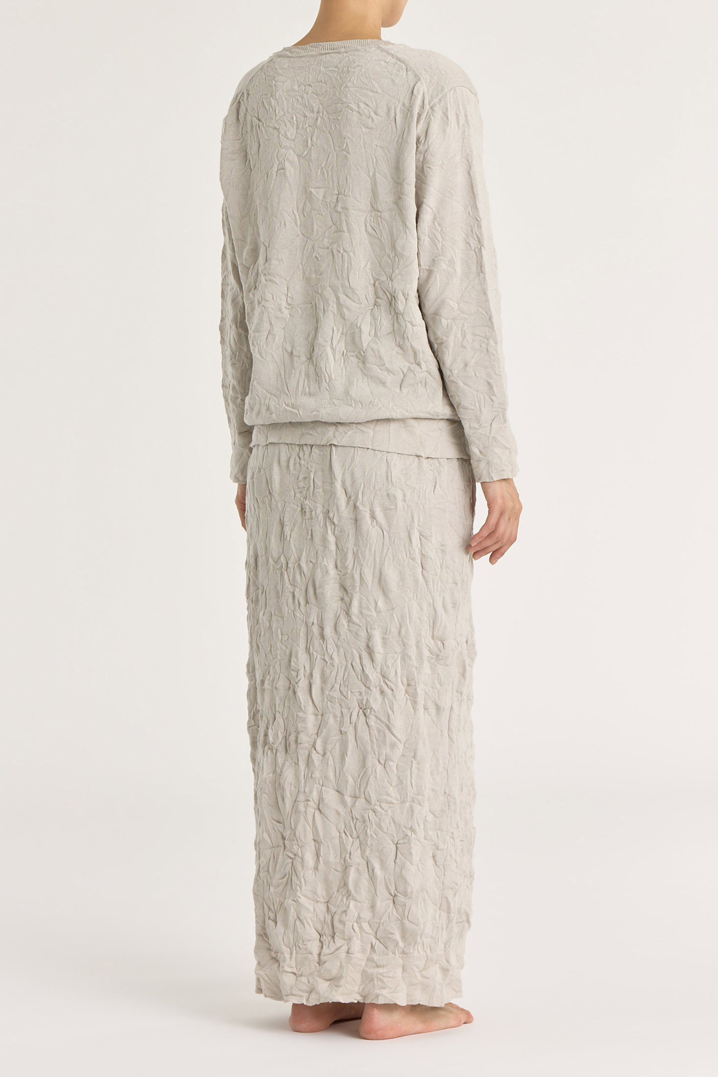 CRINKLED SUMMER KNIT TOP / PLATINUM / CP-LCK09