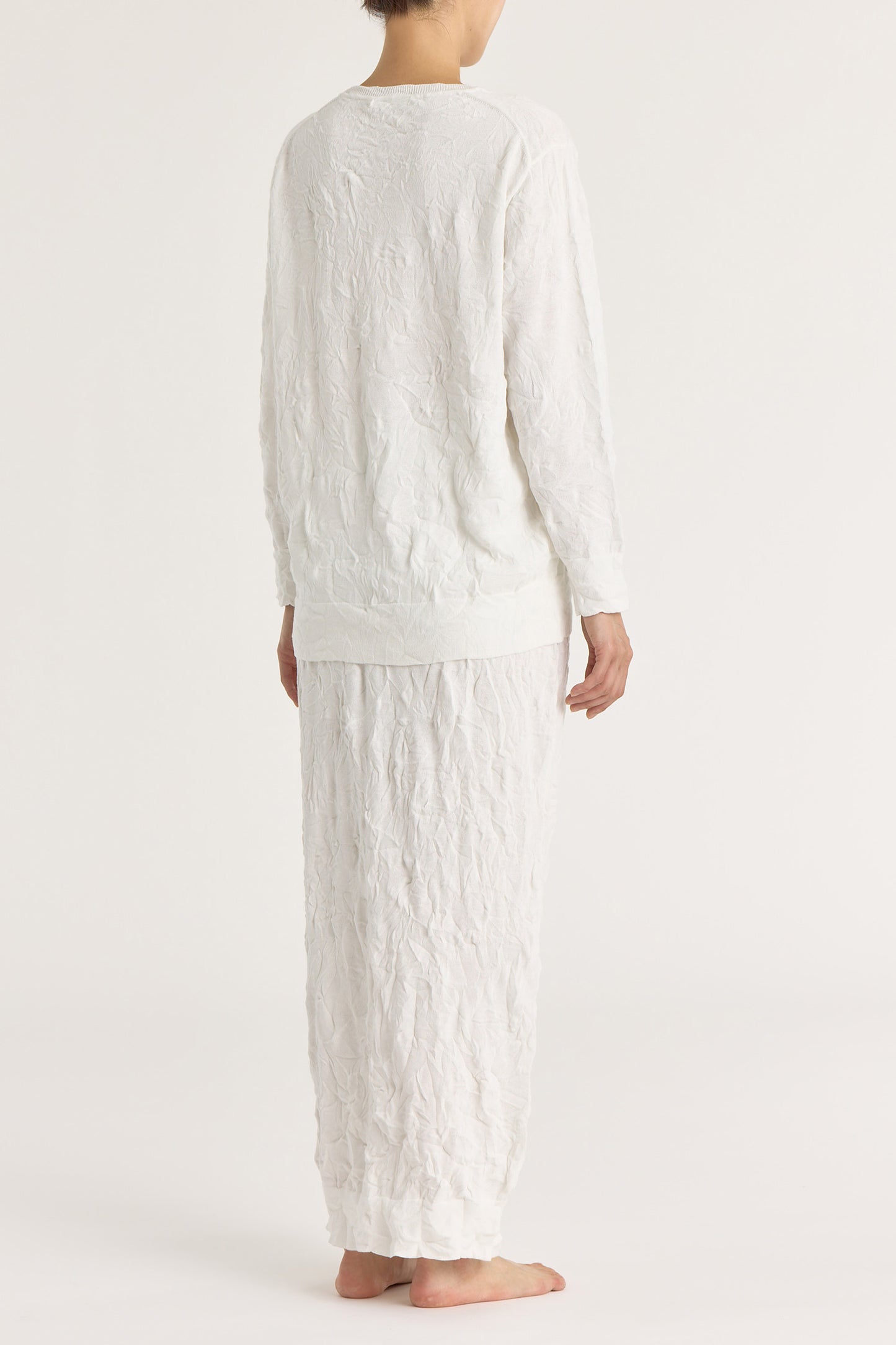 CRINKLED SUMMER KNIT TOP / WHITE / CP-LCK09