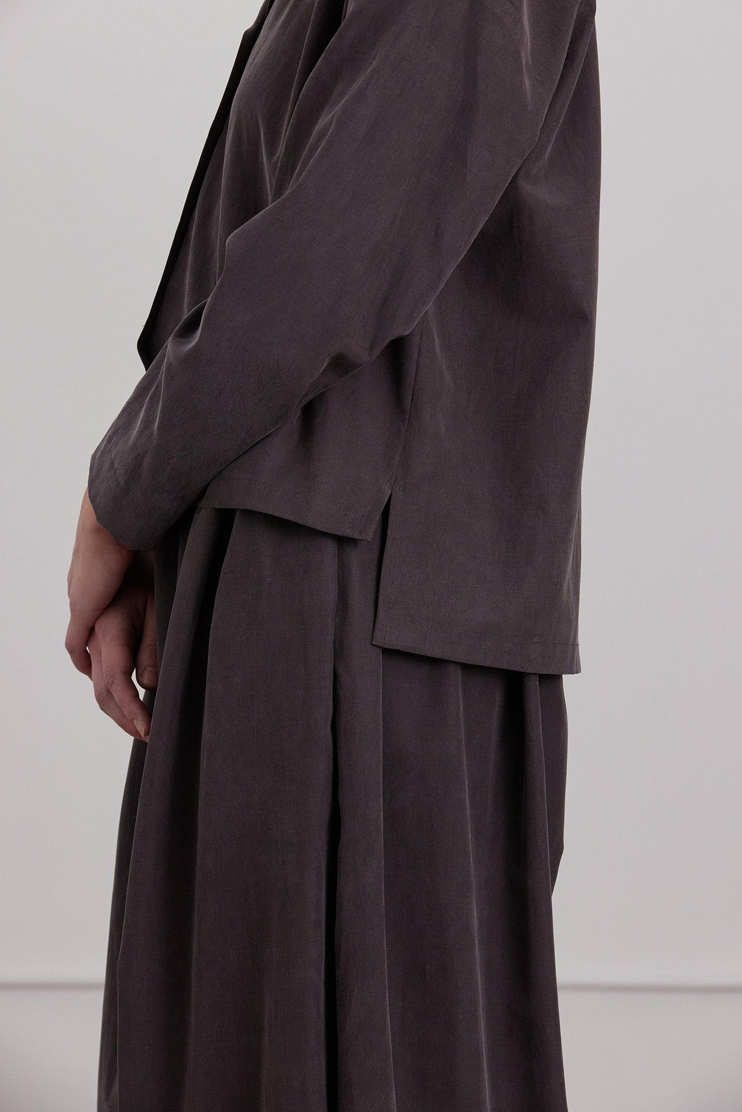 CROPPED L/S SHIRTS / DK. PLUM