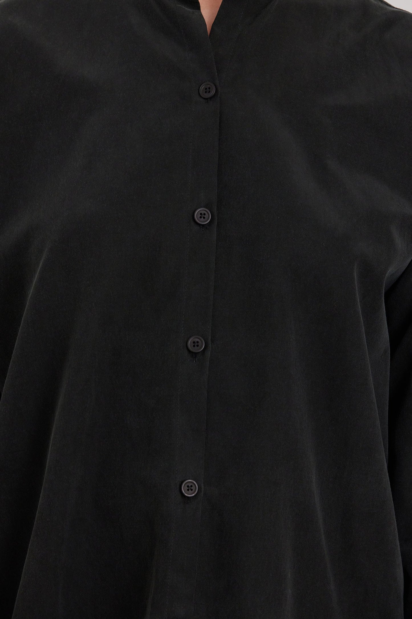MAO COLLAR SHIRTS / BLACK