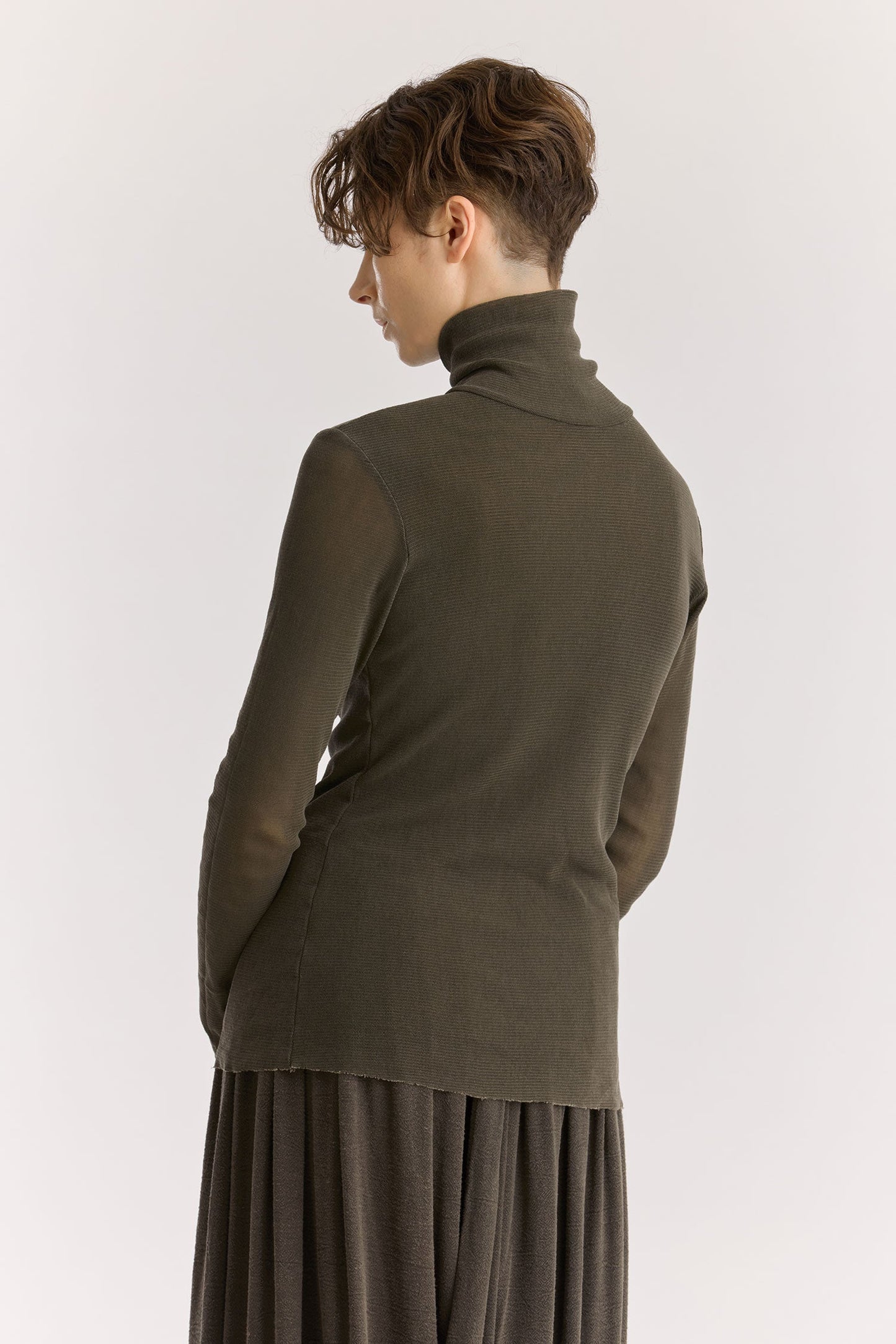 DOUBLE MESH TURTLENECK / SLATE