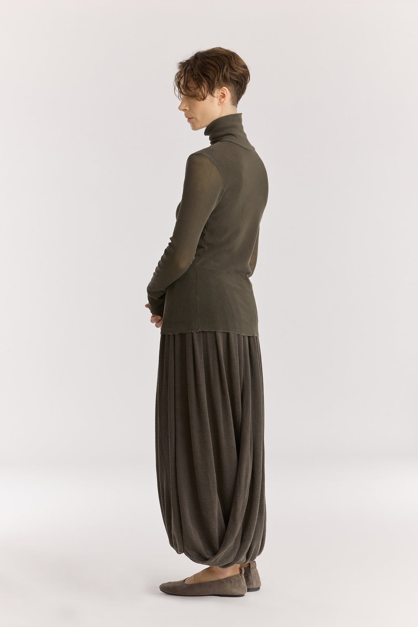 DOUBLE MESH TURTLENECK / SLATE