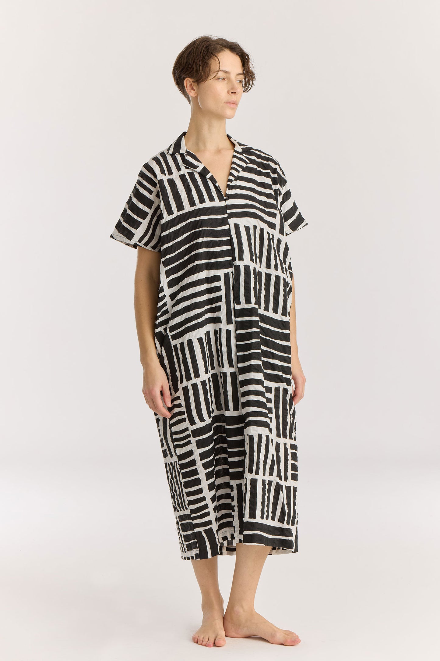 NARROW KITE DRESS / PRINT BLACK