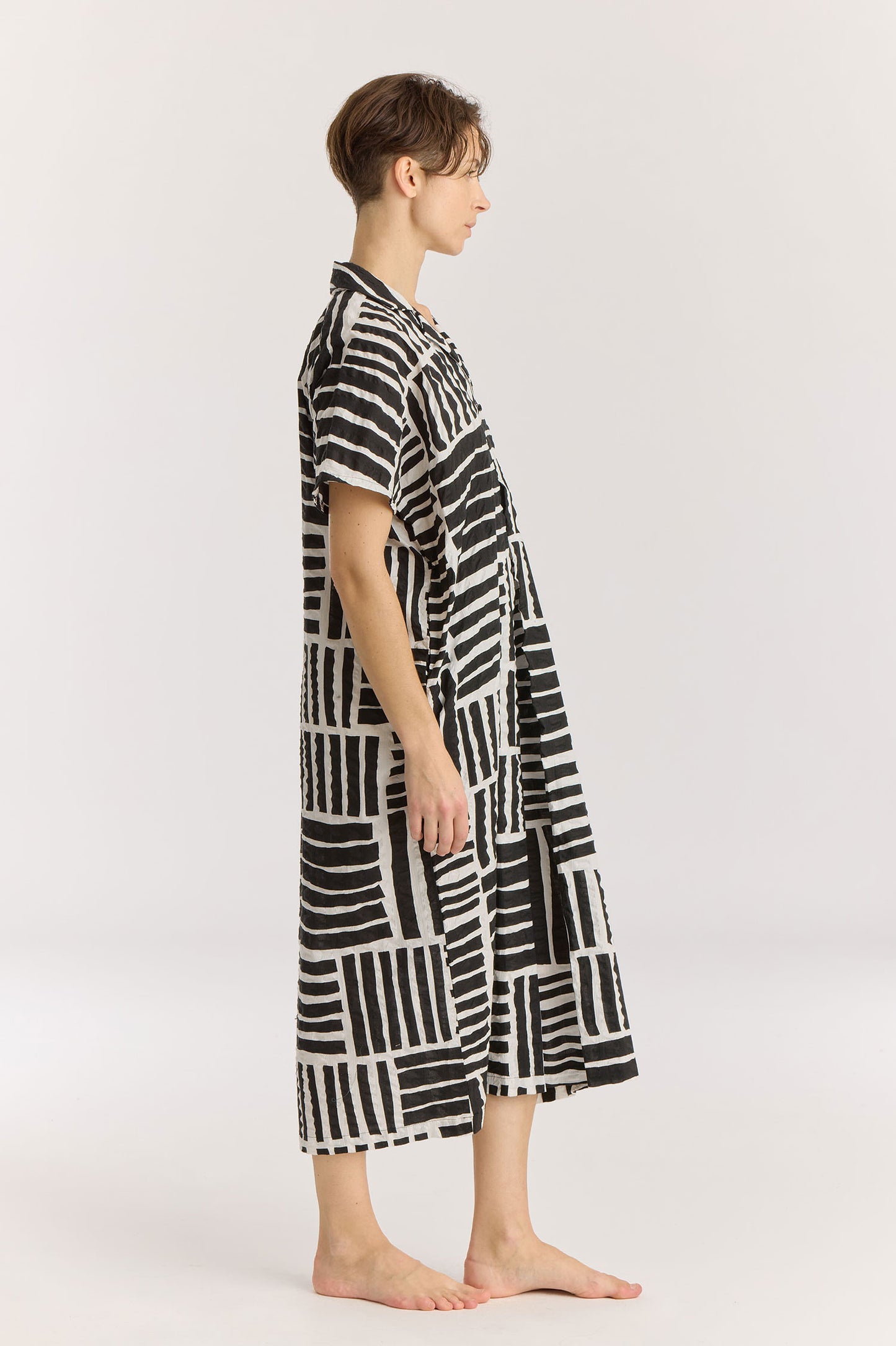 NARROW KITE DRESS / PRINT BLACK