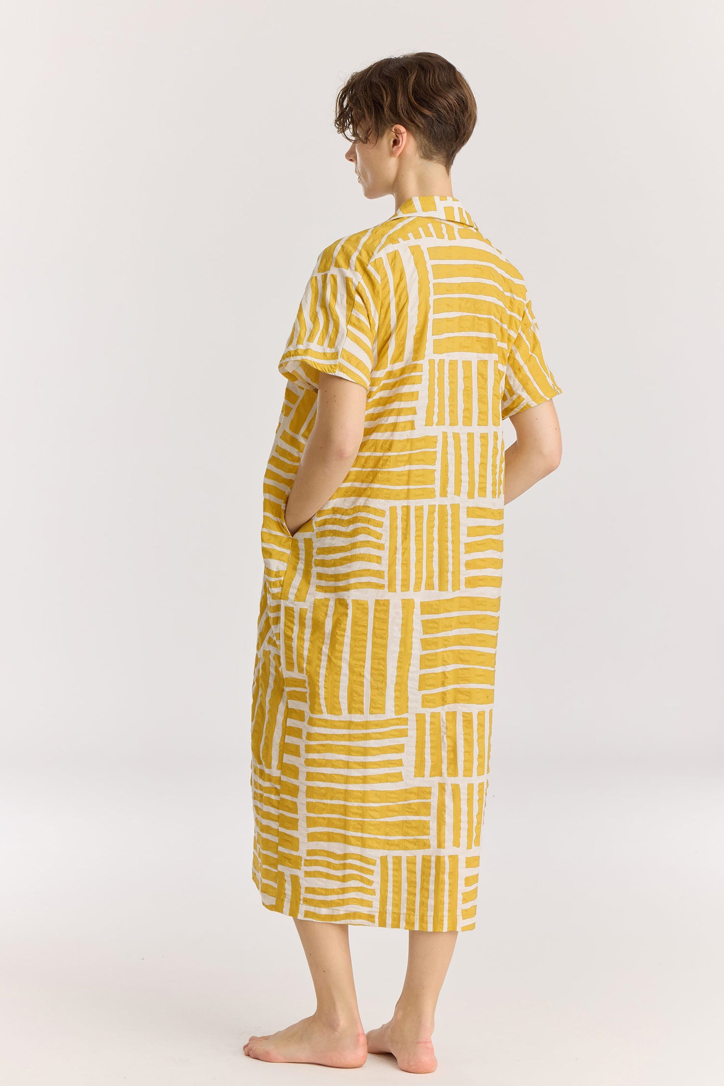 NARROW KITE DRESS / PRINT GOLD