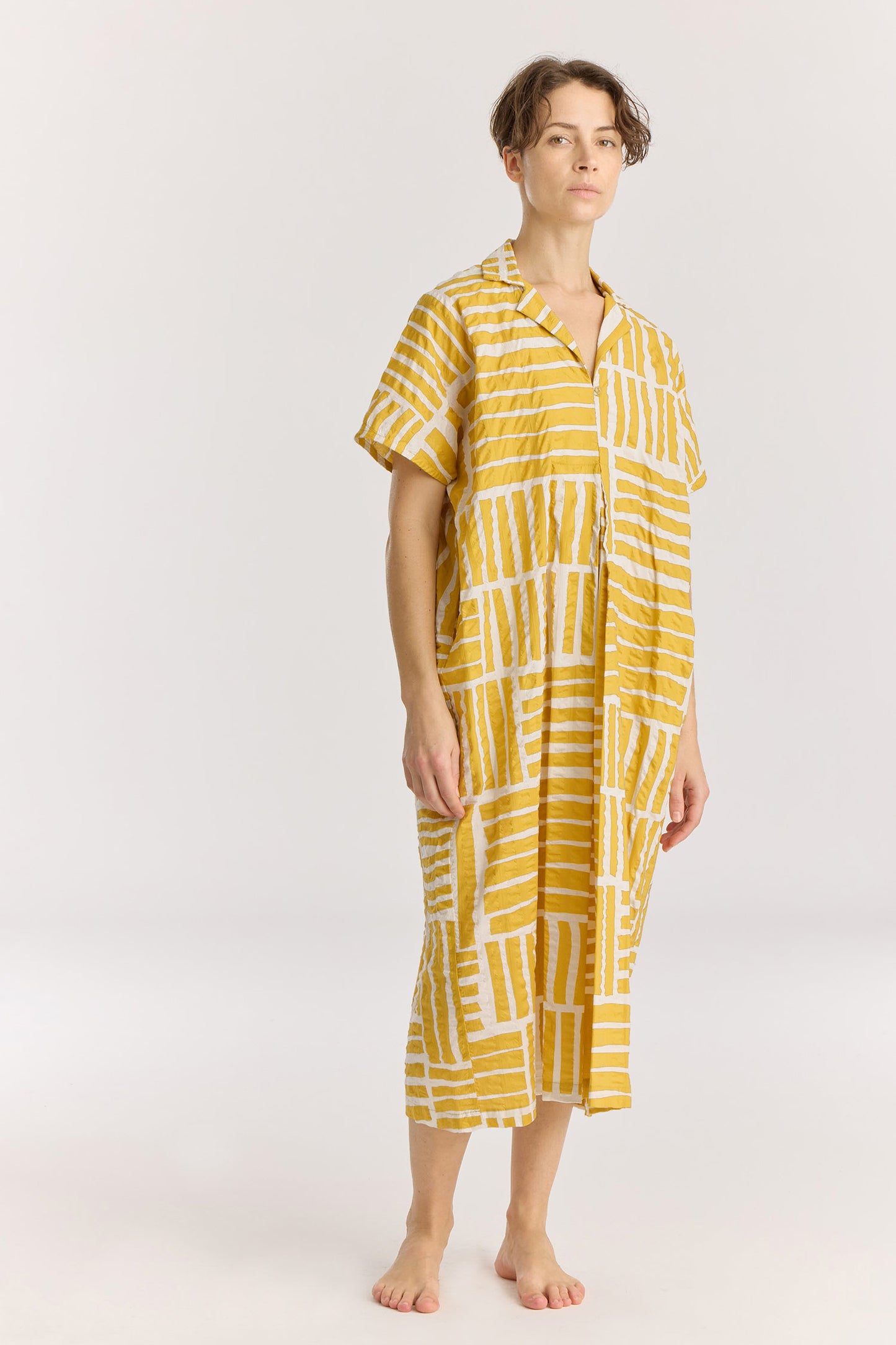 NARROW KITE DRESS / PRINT GOLD