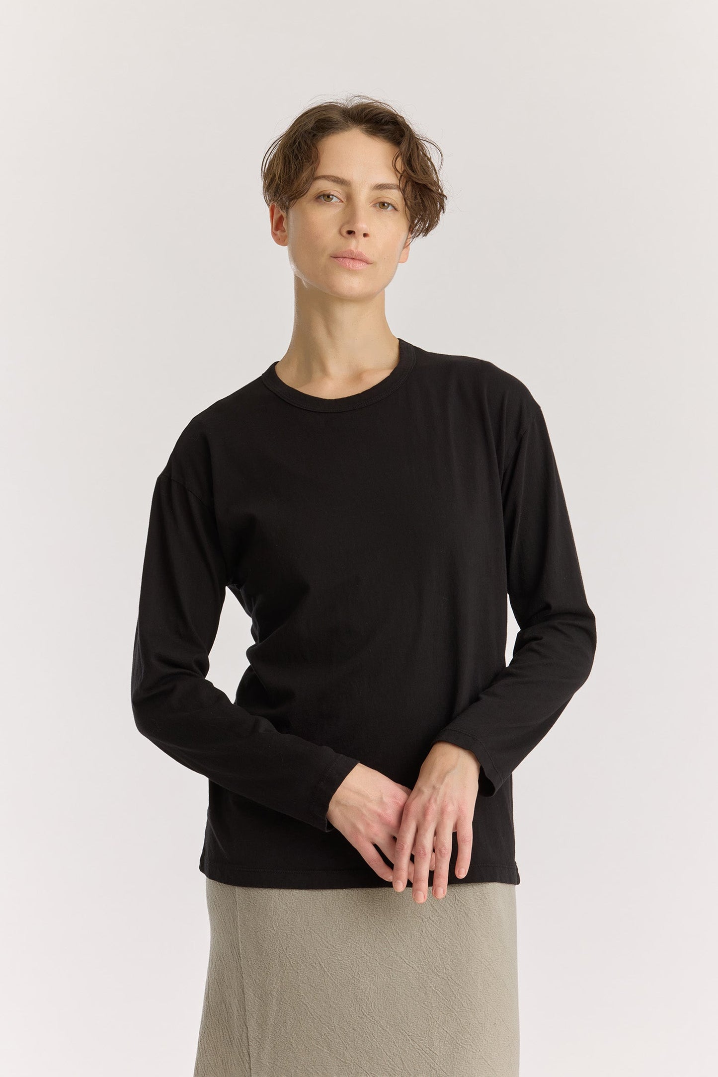 Regular Long Sleeve Tee / Black
Basic crew neck
Regular silhouette
Soft fabric
100% Organic cotton jersey
Cold machine or hand wash, tumble dry low or dry flat, no bleach
Style Number: OC-RST25
Regular fit
Made in USA