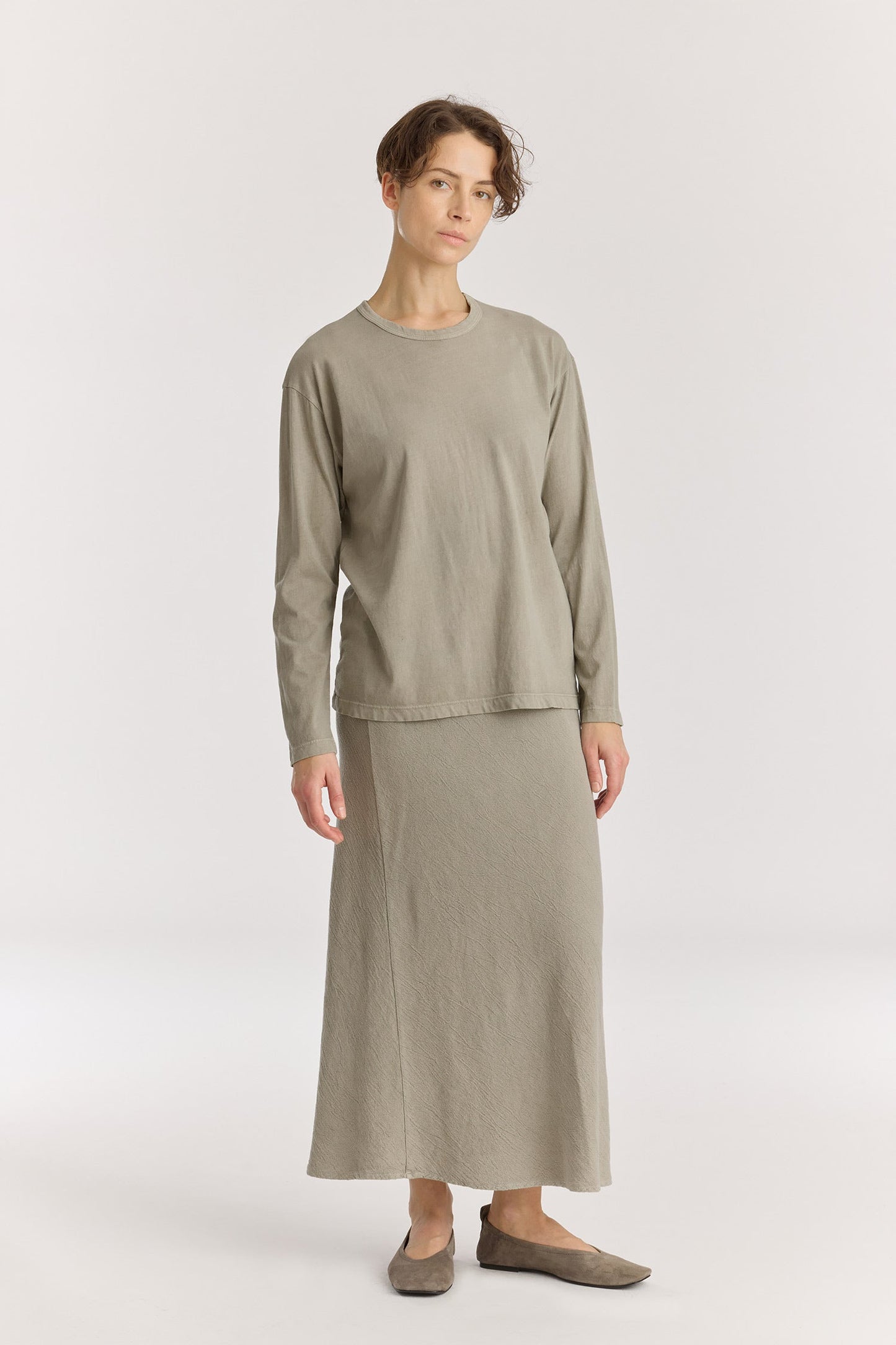 Regular Long Sleeve Tee / Lime Stone
Basic crew neck
Regular silhouette
Soft fabric
100% Organic cotton jersey
Cold machine or hand wash, tumble dry low or dry flat, no bleach
Style Number: OC-RST25
Regular fit
Made in USA