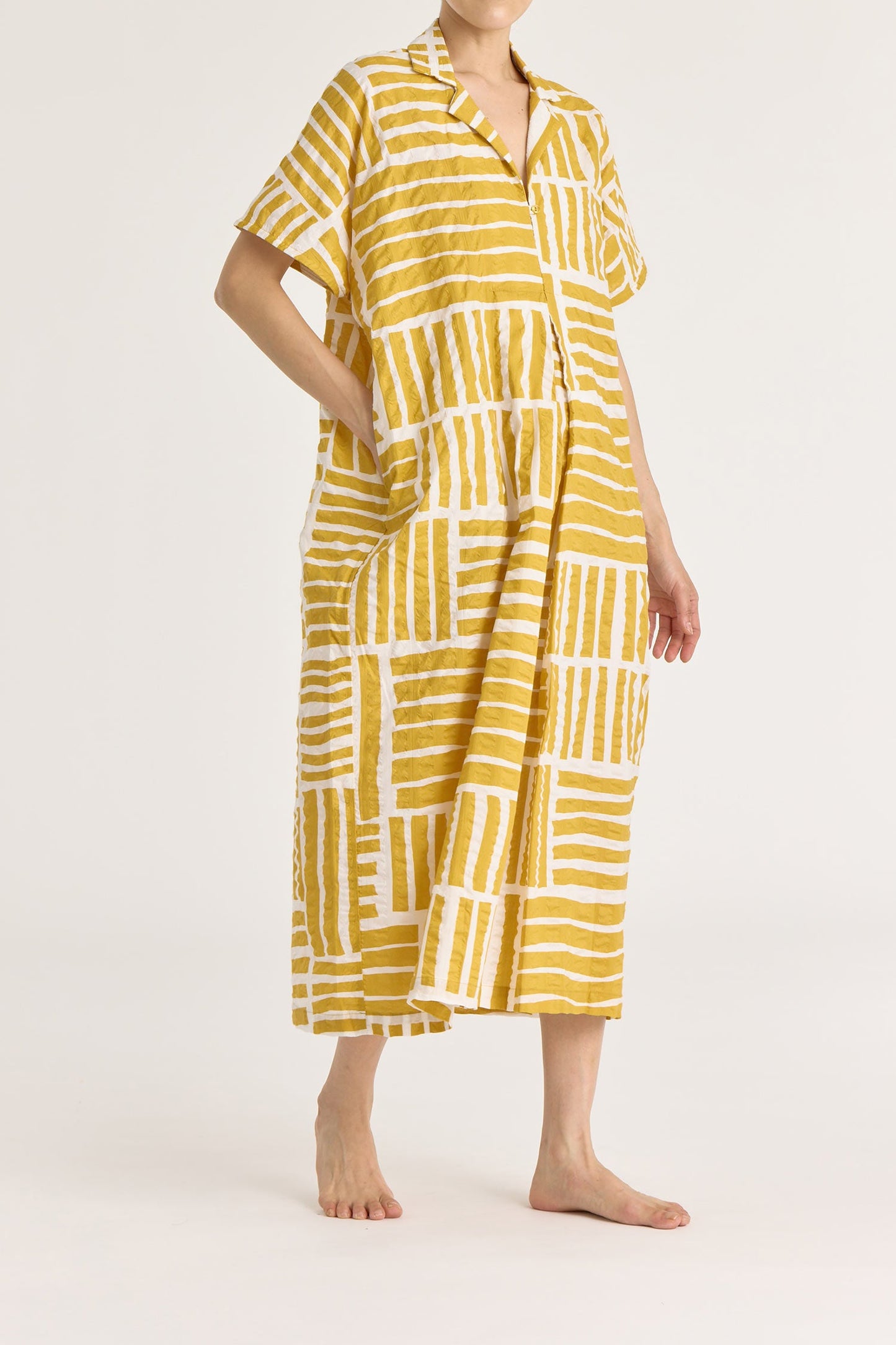 NARROW KITE DRESS / PRINT GOLD