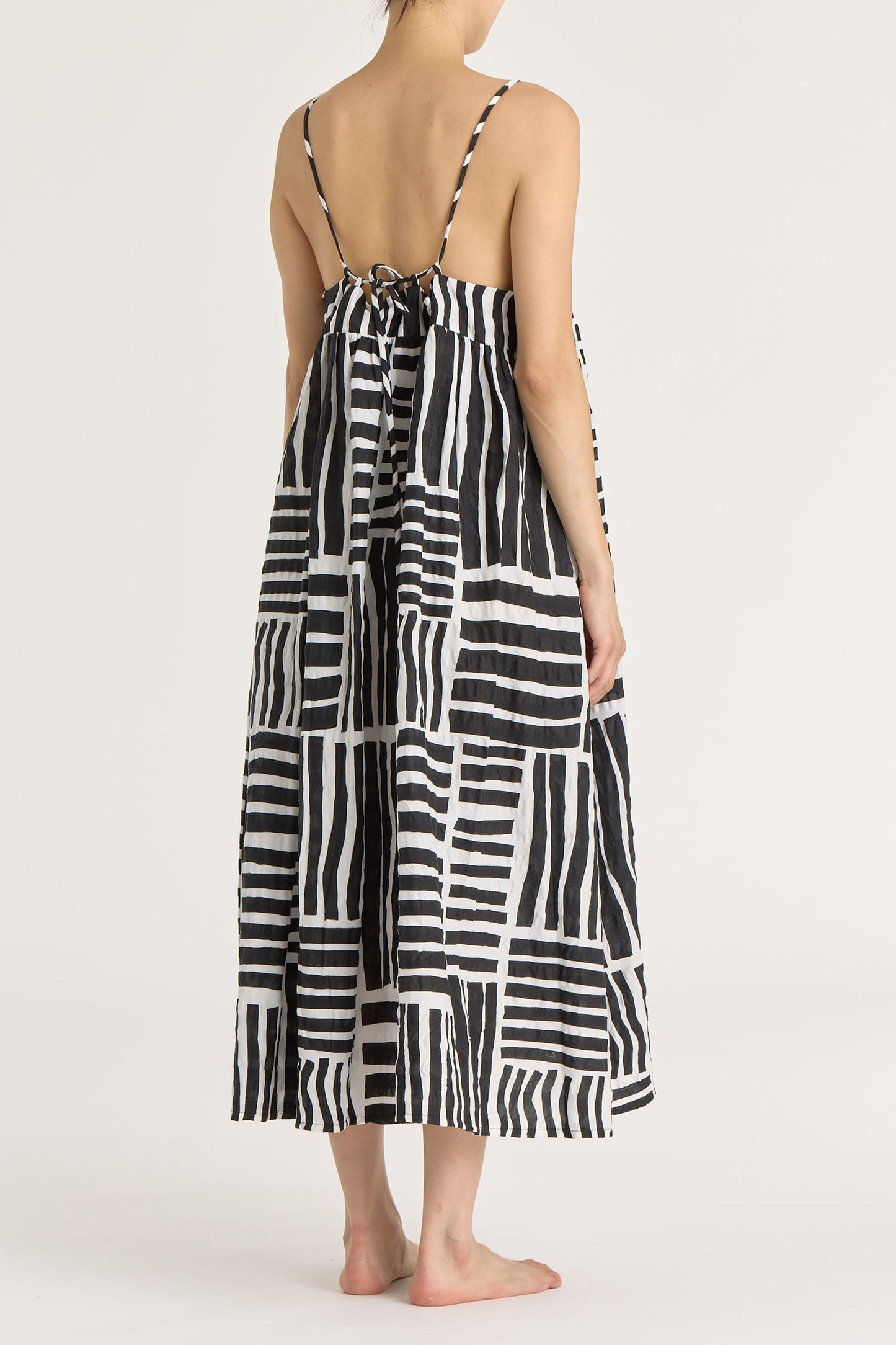 STRAP DRESS / PRINT BLACK