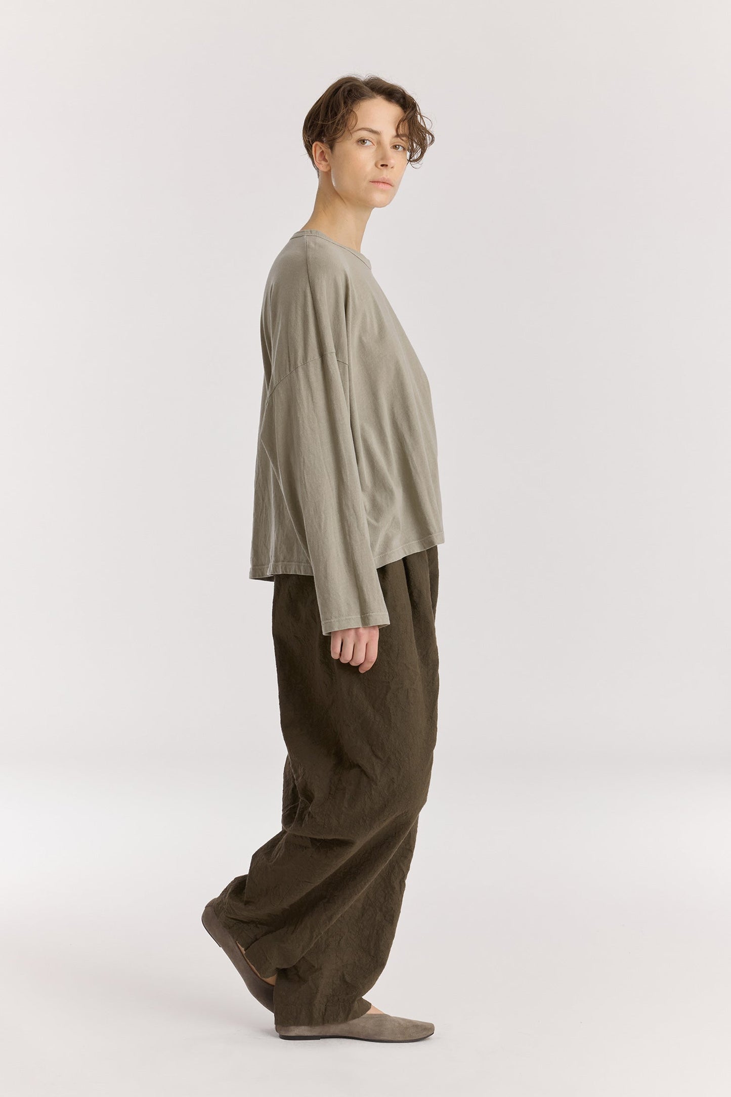 WIDE L/S TEE / LIMESTONE