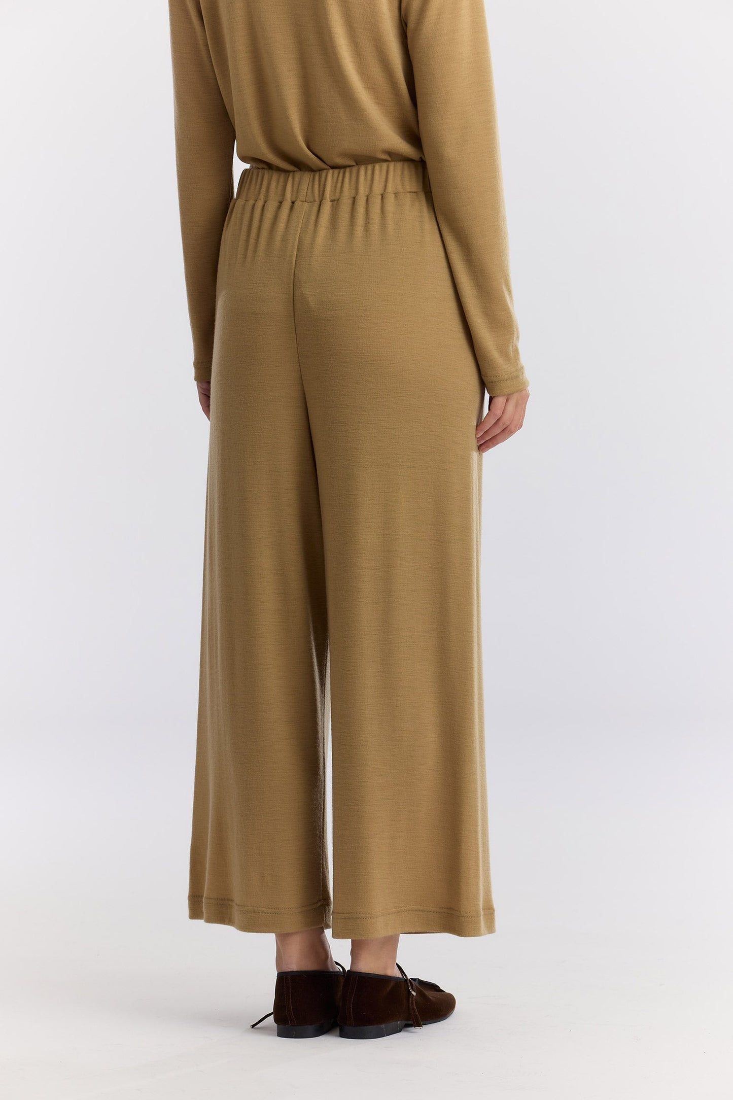 WASHABLE WOOL STRAIGHT PANTS / CAMEL / WJ-WJP11