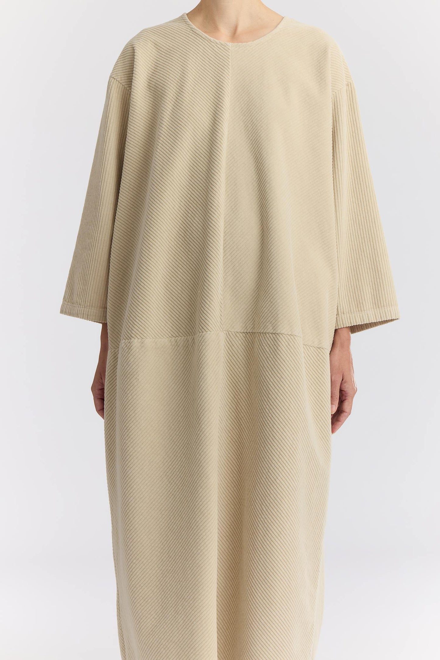 CORDUROY RADIANT DRESS  / IVORY