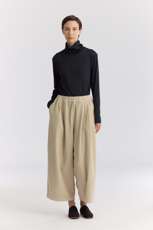 CORDUROY WIDE PANTS / IVORY