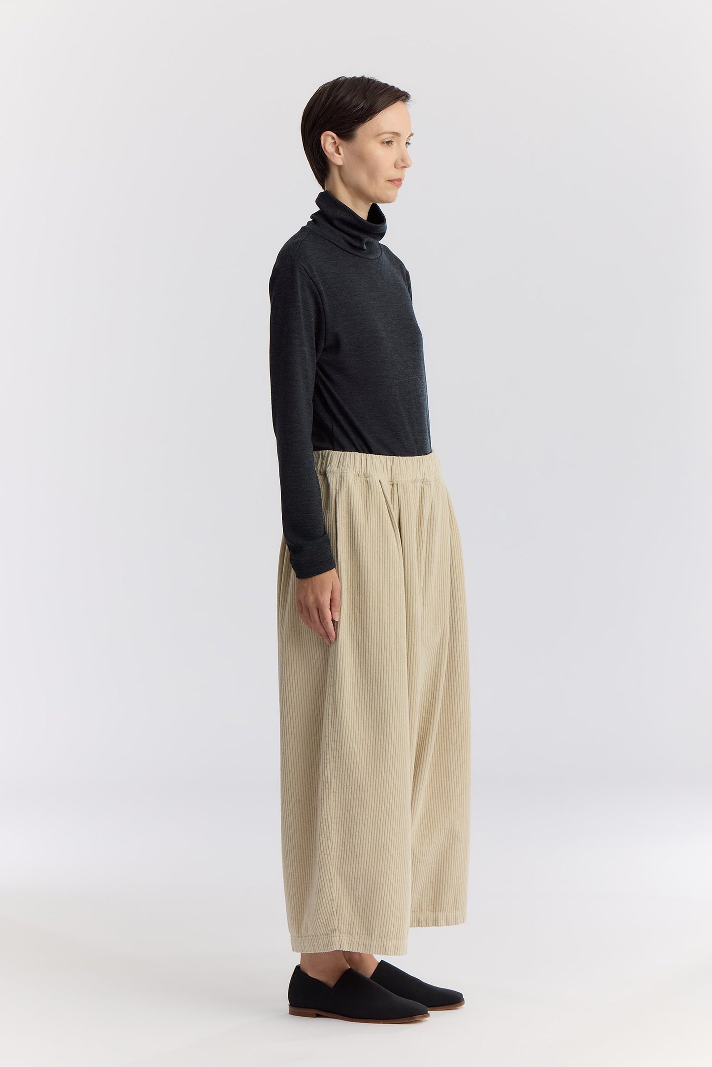 CORDUROY WIDE PANTS / IVORY