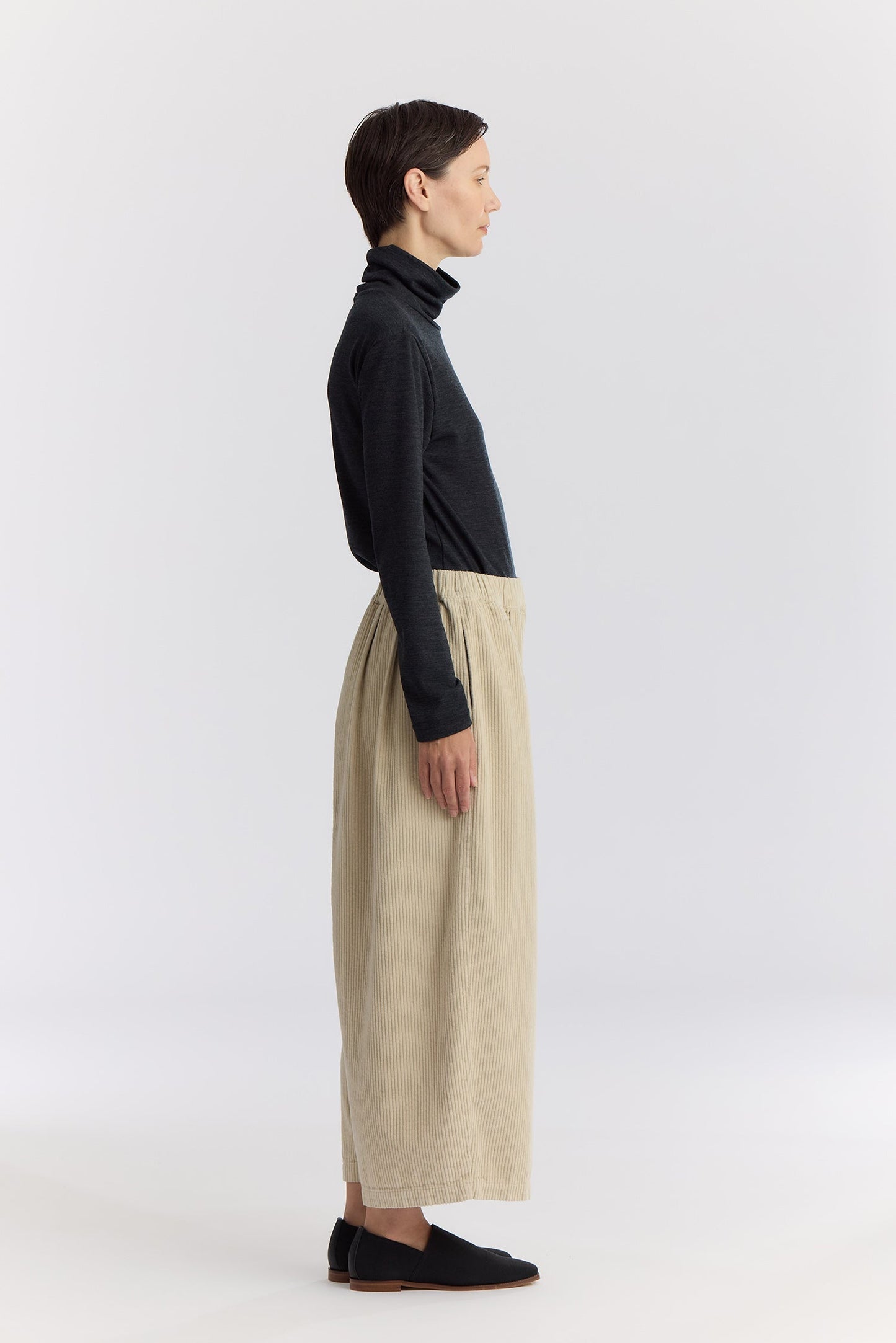 CORDUROY WIDE PANTS / IVORY