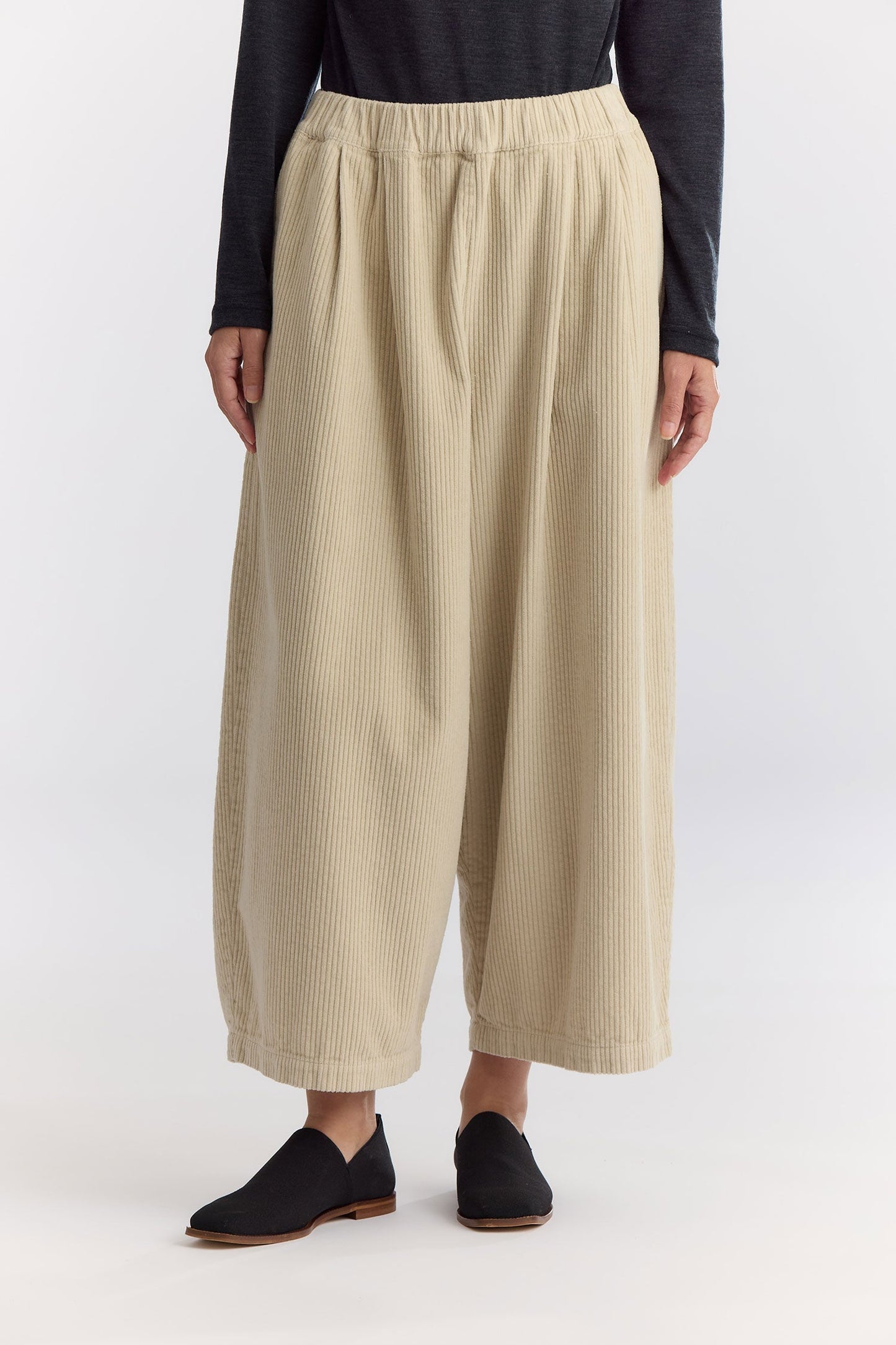 CORDUROY WIDE PANTS / IVORY