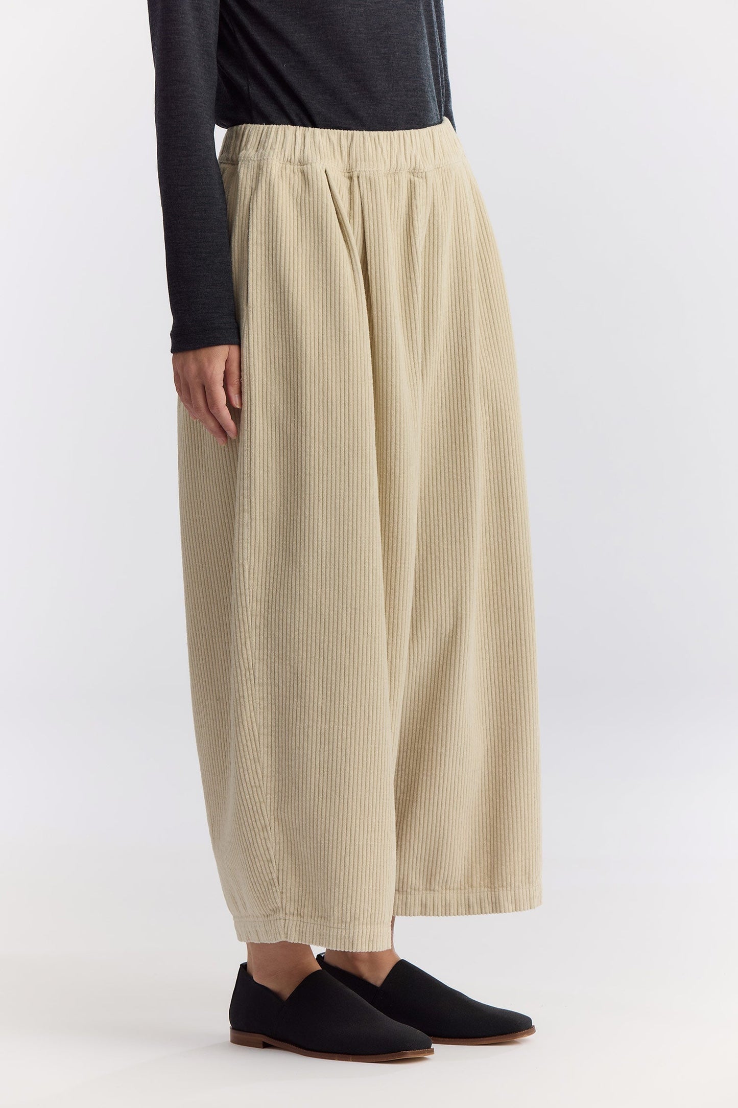 CORDUROY WIDE PANTS / IVORY