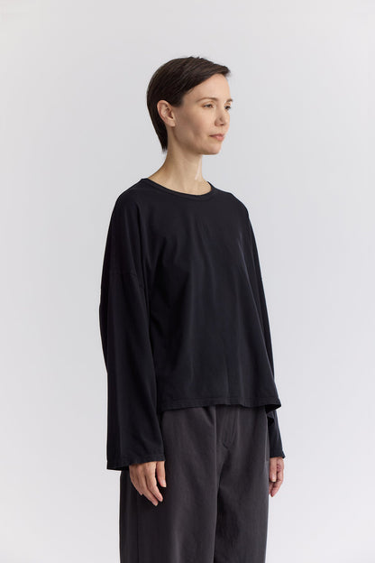 LOOSE L/S TEE / BLACK / OR-LT10 (Small Repair)