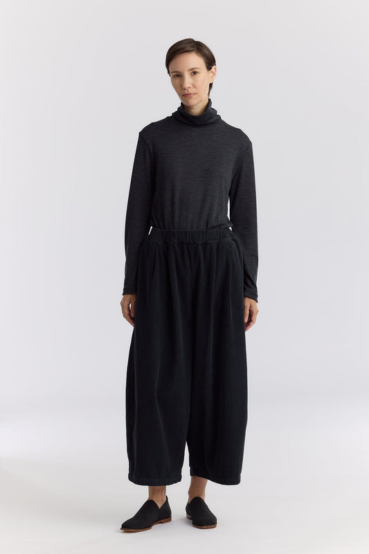 CORDUROY WIDE PANTS / DK. GREY