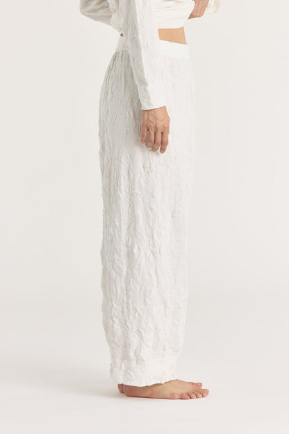 CRINKLED KNIT SKIRT / WHITE