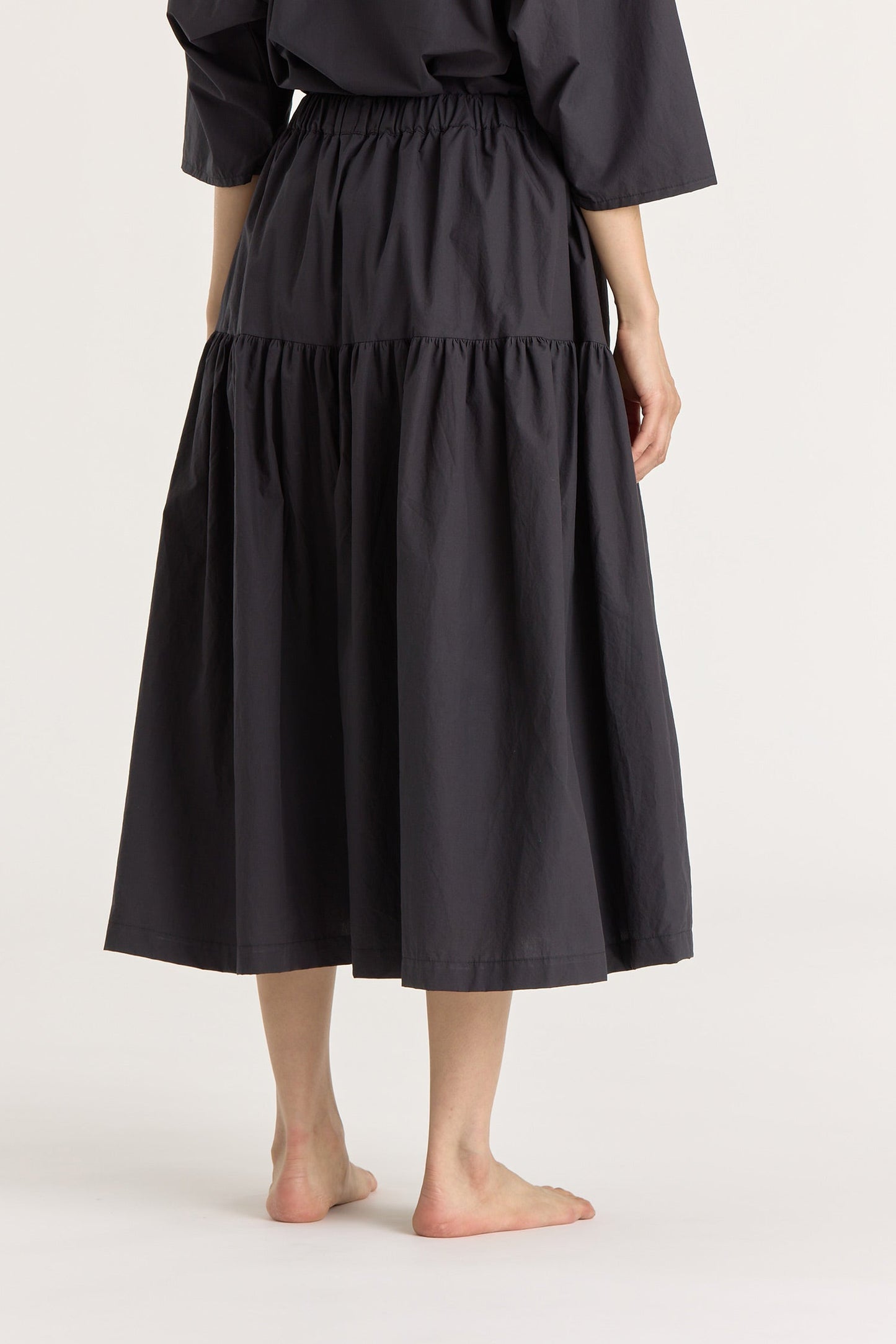 GATHERED CULOTTES / BLACK
