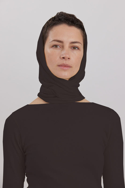 ORGANIC COTTON CASHMERE TRIANGLE SCARF / DK. PLUM