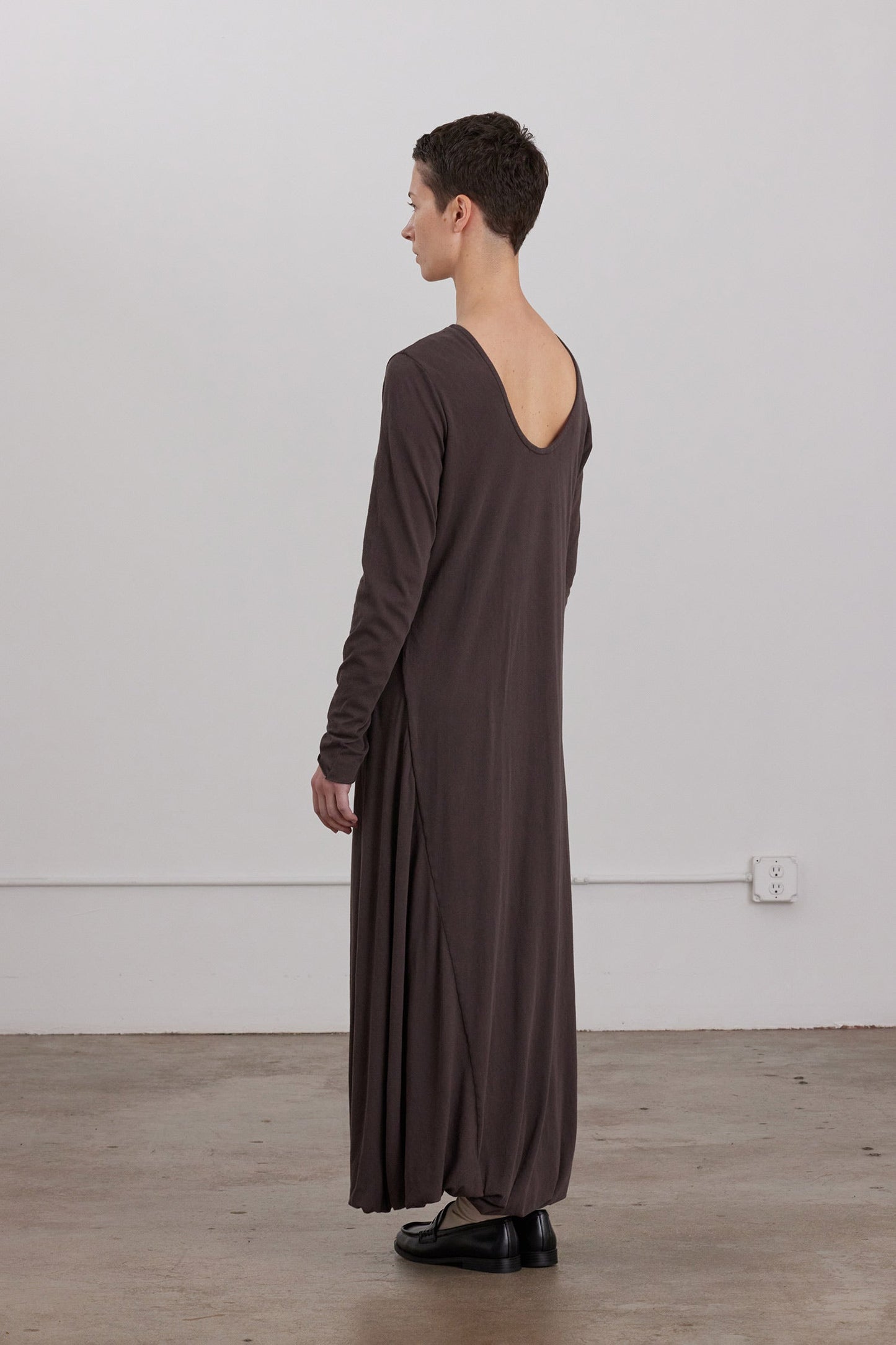 ORGANIC COTTON TWISTED DRESS / DK. PLUM