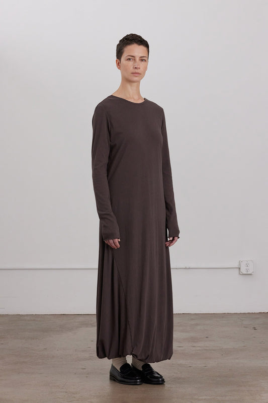 ORGANIC COTTON TWISTED DRESS / DK. PLUM
