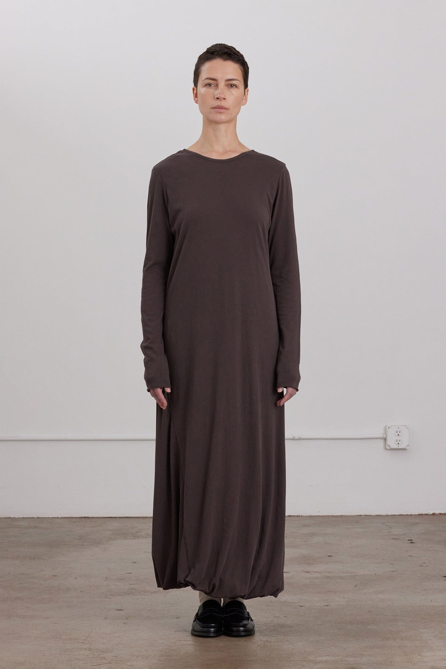 ORGANIC COTTON TWISTED DRESS / DK. PLUM