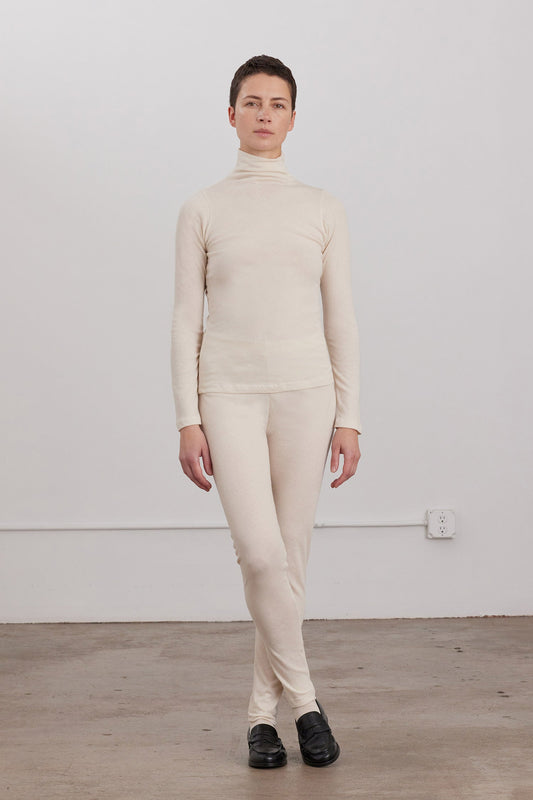 ORGANIC COTTON CASHMERE LEGGINGS / NATURAL