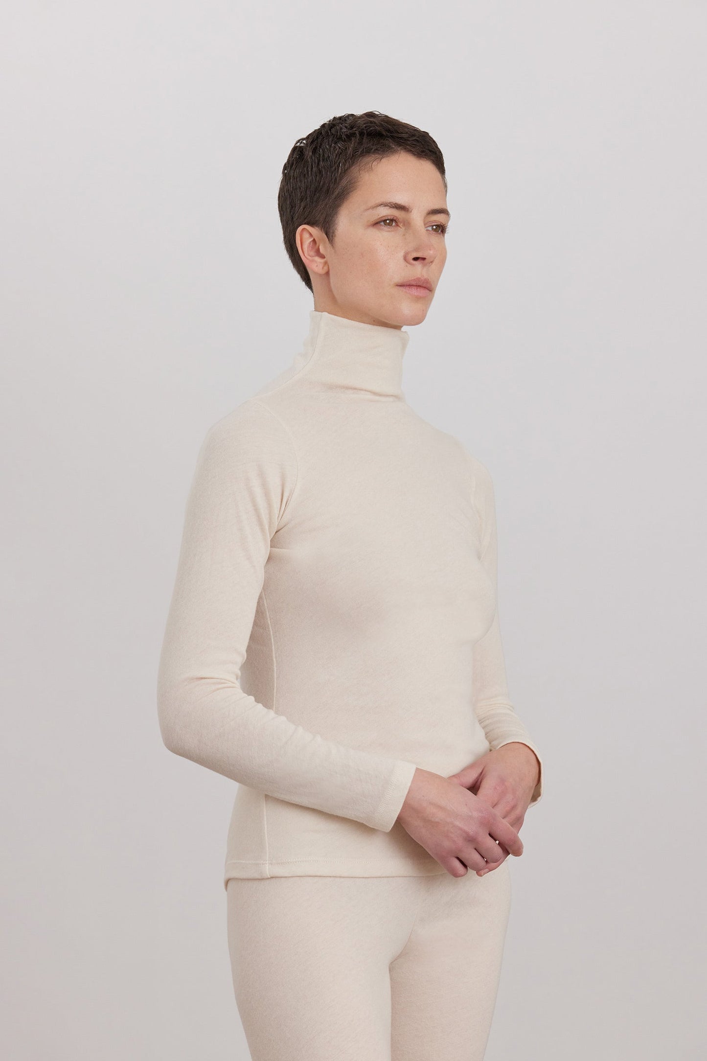TURTLE NECK LONG SLEEVE / NATURAL