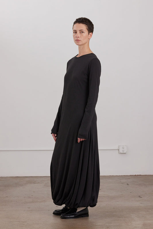 ORGANIC COTTON TWISTED DRESS / BLACK