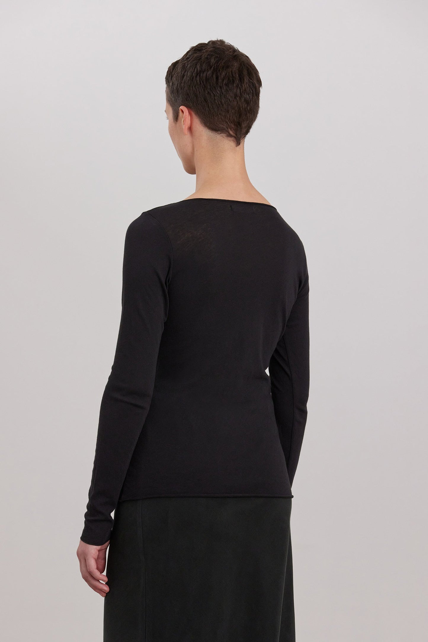 BOAT NECK LONG SLEEVE / BLACK