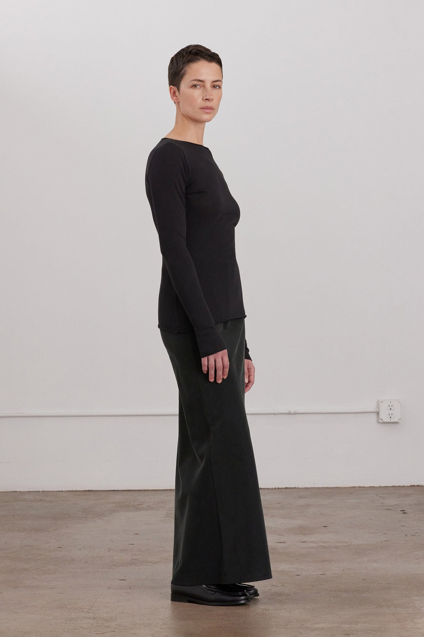 BOAT NECK LONG SLEEVE / BLACK