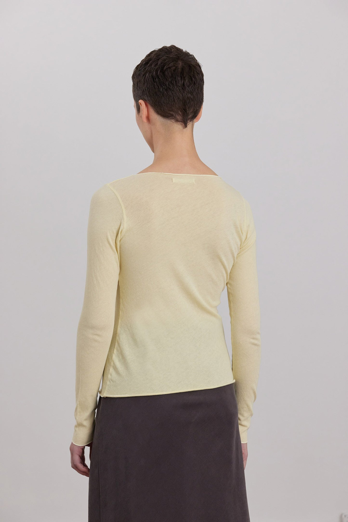 BOAT NECK LONG SLEEVE / CUSTARD