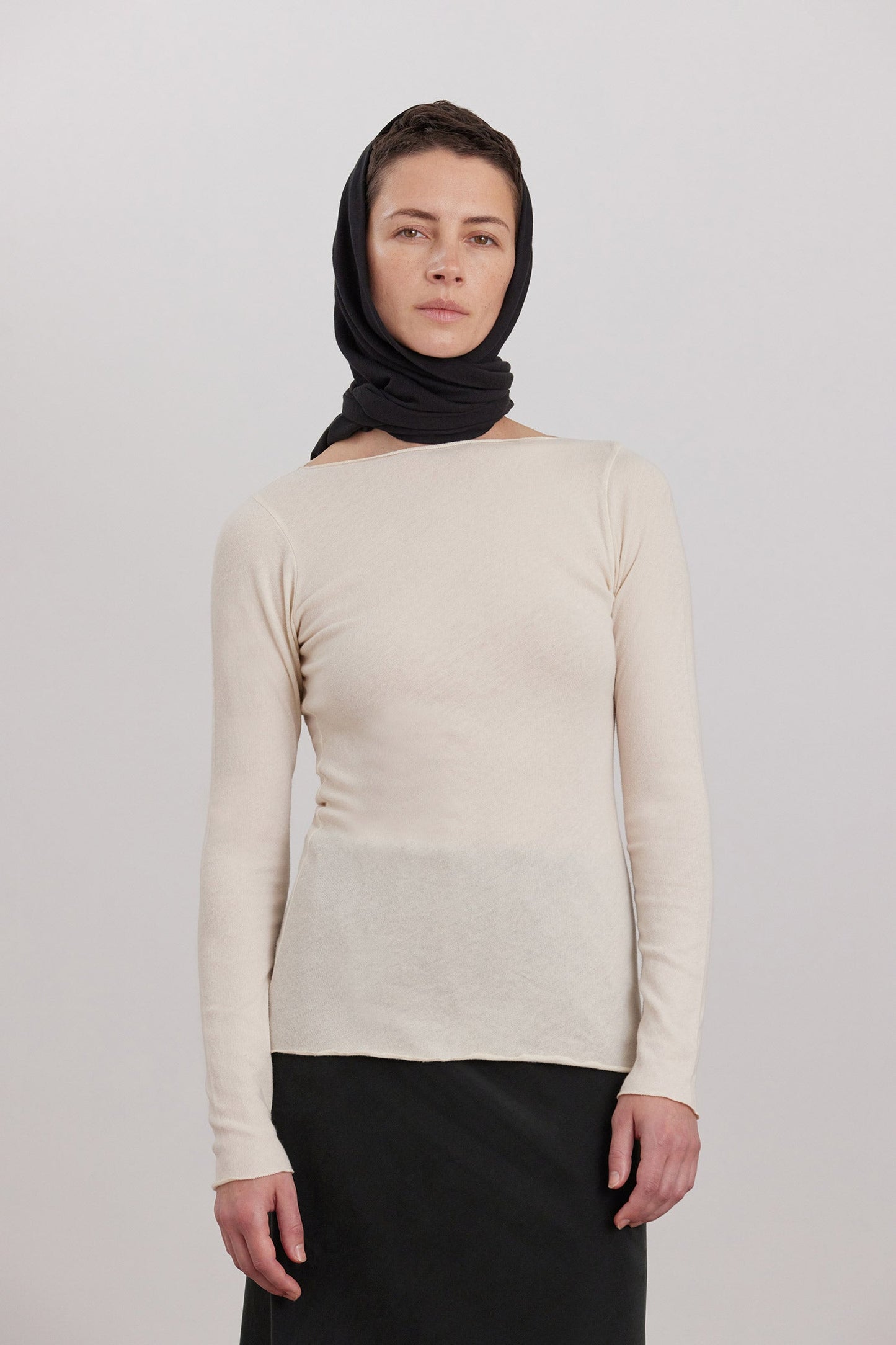 BOAT NECK LONG SLEEVE / NATURAL