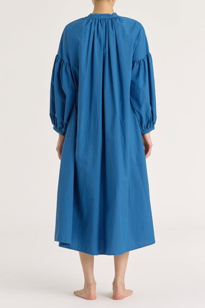 BALLOON SLEEVE DRESS / BLUE