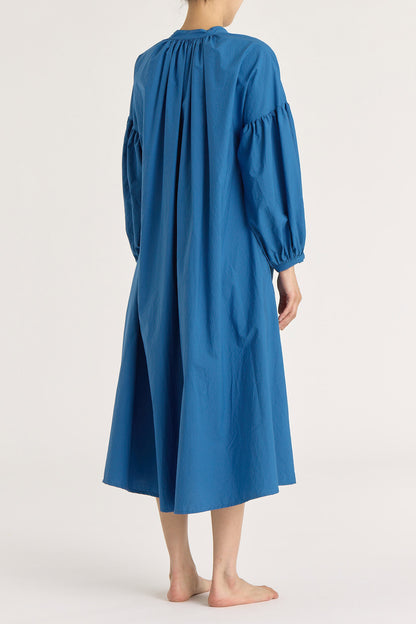 BALLOON SLEEVE DRESS / BLUE