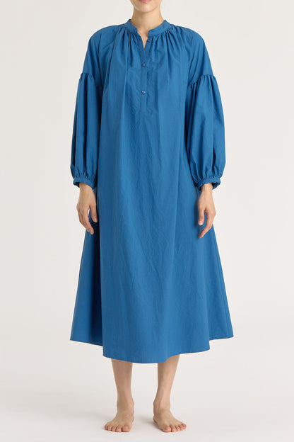 BALLOON SLEEVE DRESS / BLUE