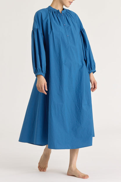 BALLOON SLEEVE DRESS / BLUE