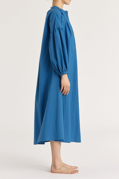 BALLOON SLEEVE DRESS / BLUE