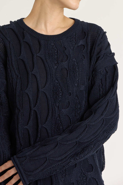 CABLE SUMMER KNIT / DK. NAVY