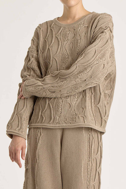 CABLE SUMMER KNIT / TAUPE